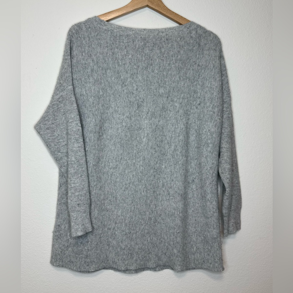 J.Crew Light Gray Knit Sweater Women’s - Scoop Neck Cozy Minimalist Fall Sweater - Picture 3 of 6
